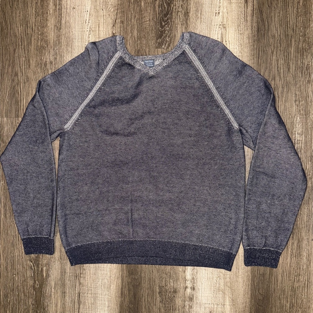 Tailor Vintage Cotton Knit Sweater Men’s XL Blue Raglan Sleeve Pullover